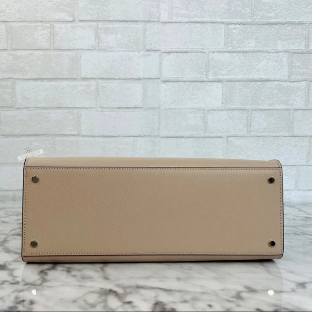 Kate Spade Staci Warm Beige Colorblock Large Satchel Crossbody